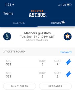 Astros tickets