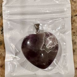 Dream Amethyst Heart Crystal Pendant 