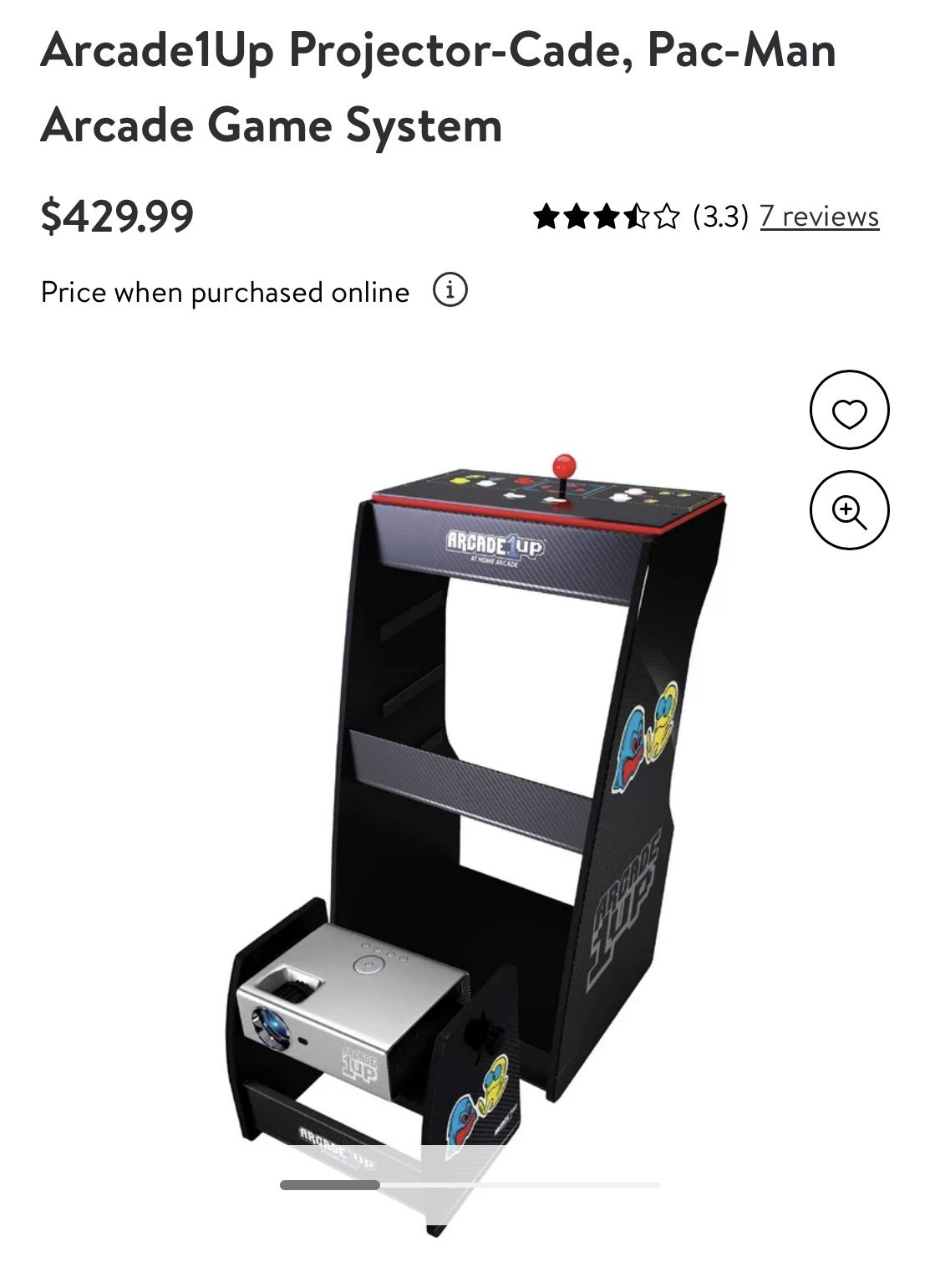 Arcade1Up Projector-Cade, Pac-Man Arcade Game System