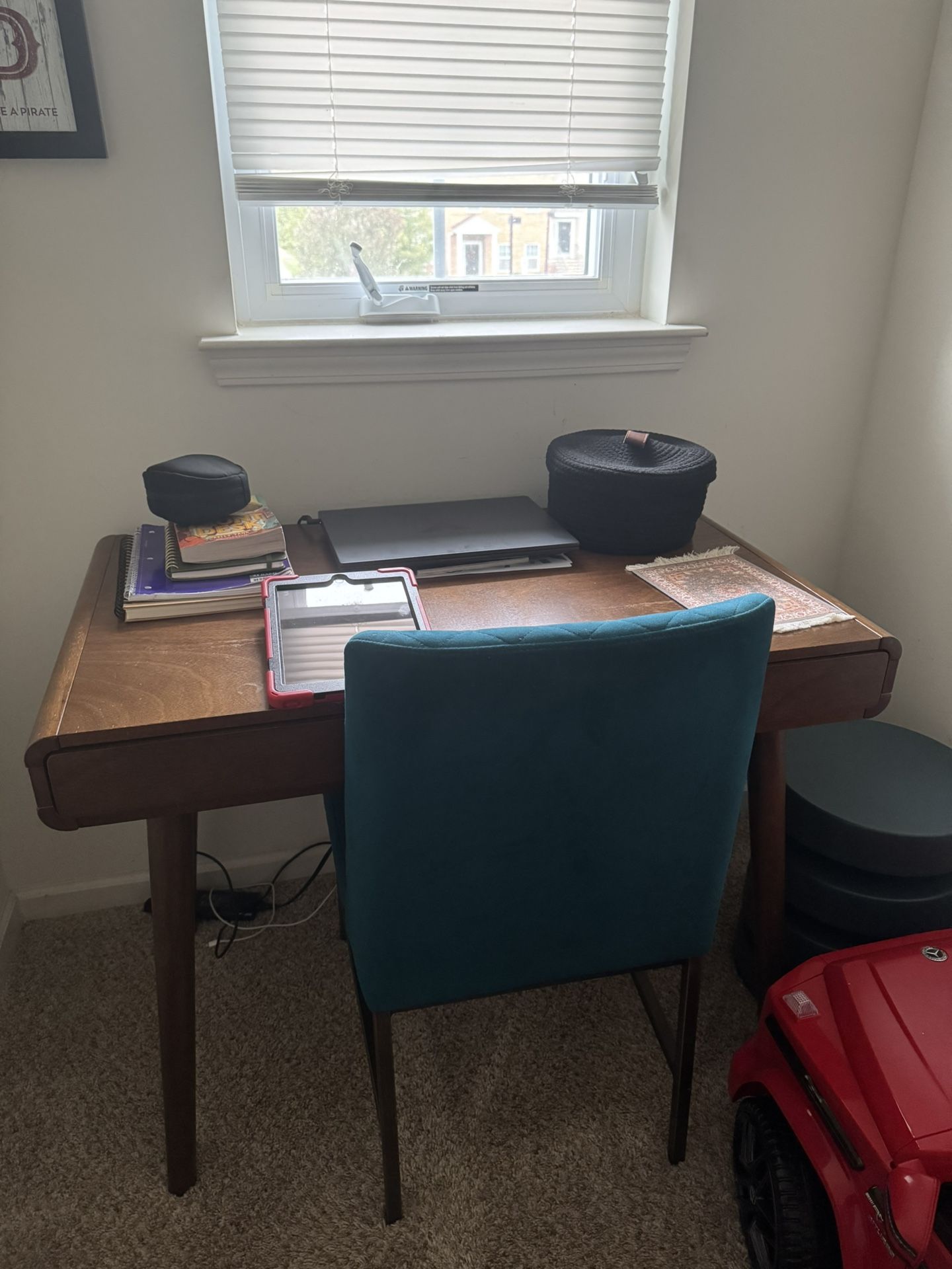 Wood Study Table And Chair Set