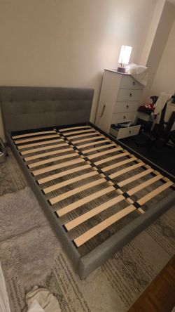 Queen Upholstered Bed Frame + Casper Mattress