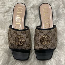 GG matelassé canvas slide sandal