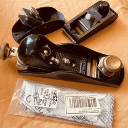 VINTAGE Craftsman 3 1/2” Block Plane-BL Model #, VINTAGE XACTO 3 3/4” Mini-Plane & NEW STANLEY LowAngle 12-960 Plane WITH Extra Blade