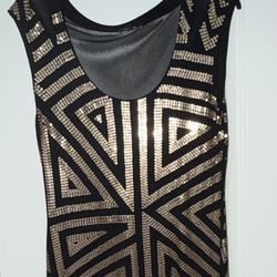 Black & Gold Sequence Dress 