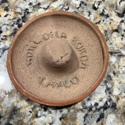 Vintage terra-cotta sombrero from the hotel Dela Borda  Taxco  Mexico