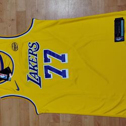 Luka Doncic Lakers Gold With Purple Jersey 