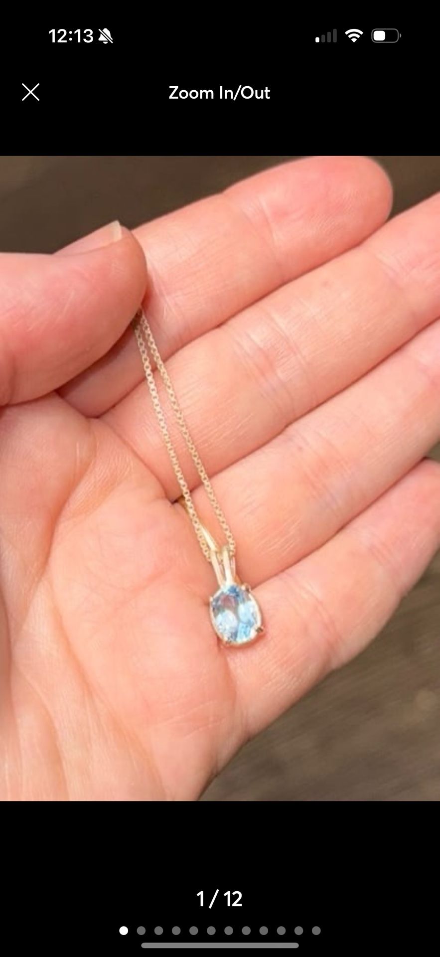 blue topaz gemstone silver necklace