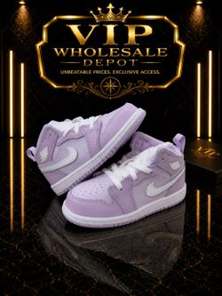 Brand New!! – Youth Air Jordan 1 Mid | Purple / White