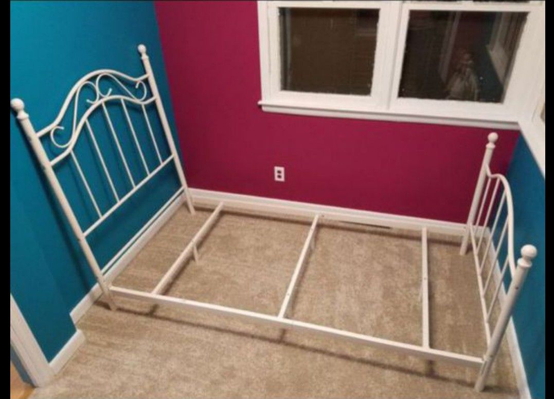 $40 White twin Bed Frame only