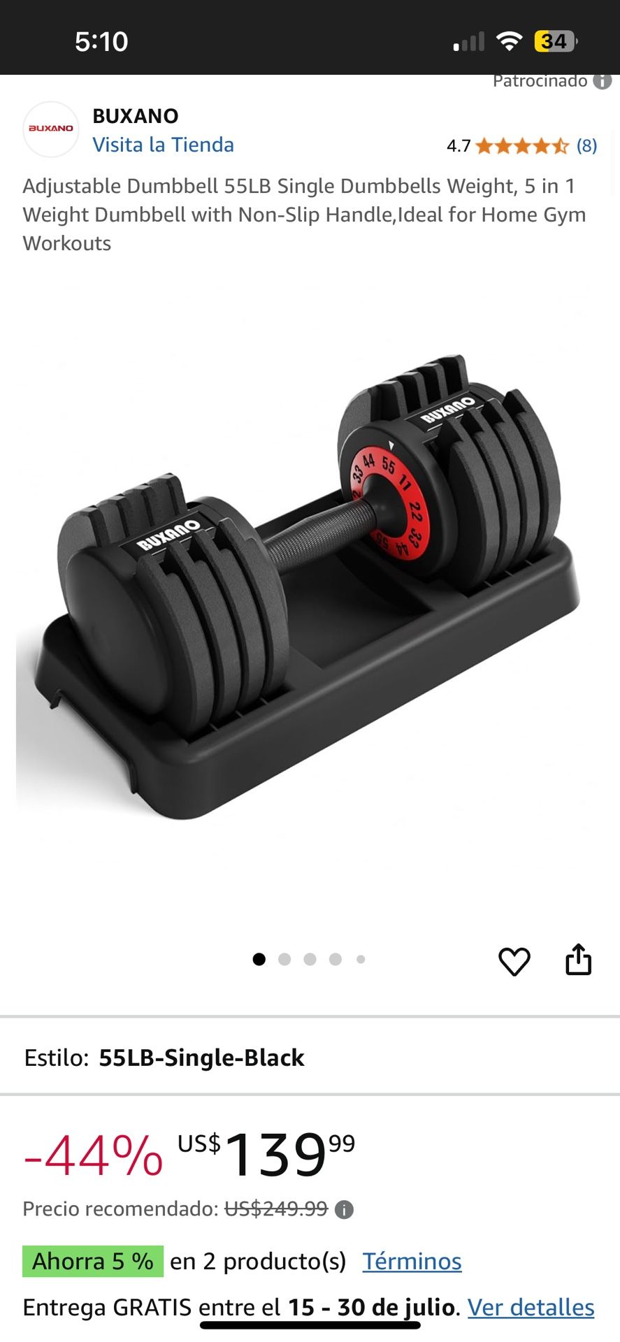 100$ Adjustable Single Dumbbell
