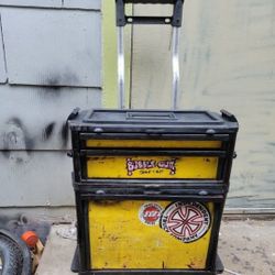 Rolling Metal Toolbox Tool Box Cart Carrier Fishing Tackle