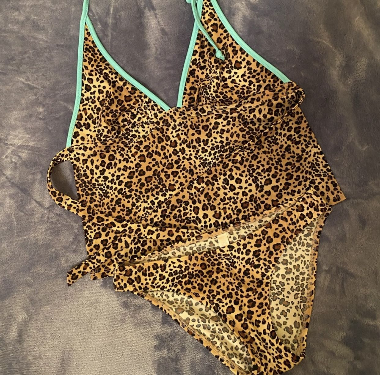 Victoria Secret Leopard w blue neon bikini set