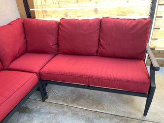 Small red out door sectional