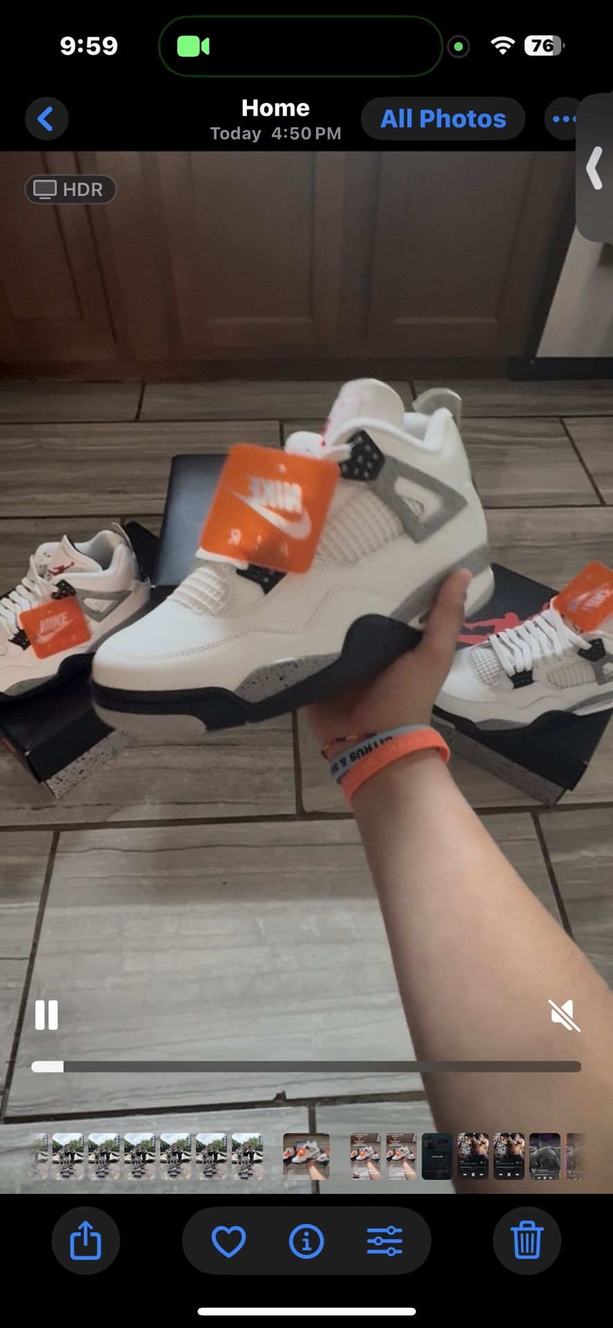 Jordan 4 White Cements Size 8.5,9 Brand New Og All
