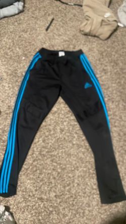 Adidas Track Pants Black and Blue M