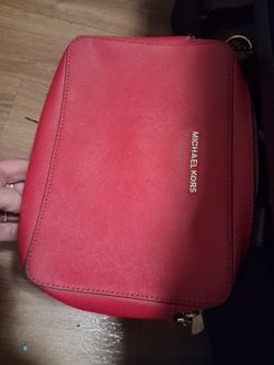 Michael Kors Red Saffiano Leather Crossbody Bag