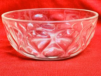 Vintage Pytex Thick Clear Glass Embossed Bowl 8 5/8”dia x 3 5/8”tall CAGUM