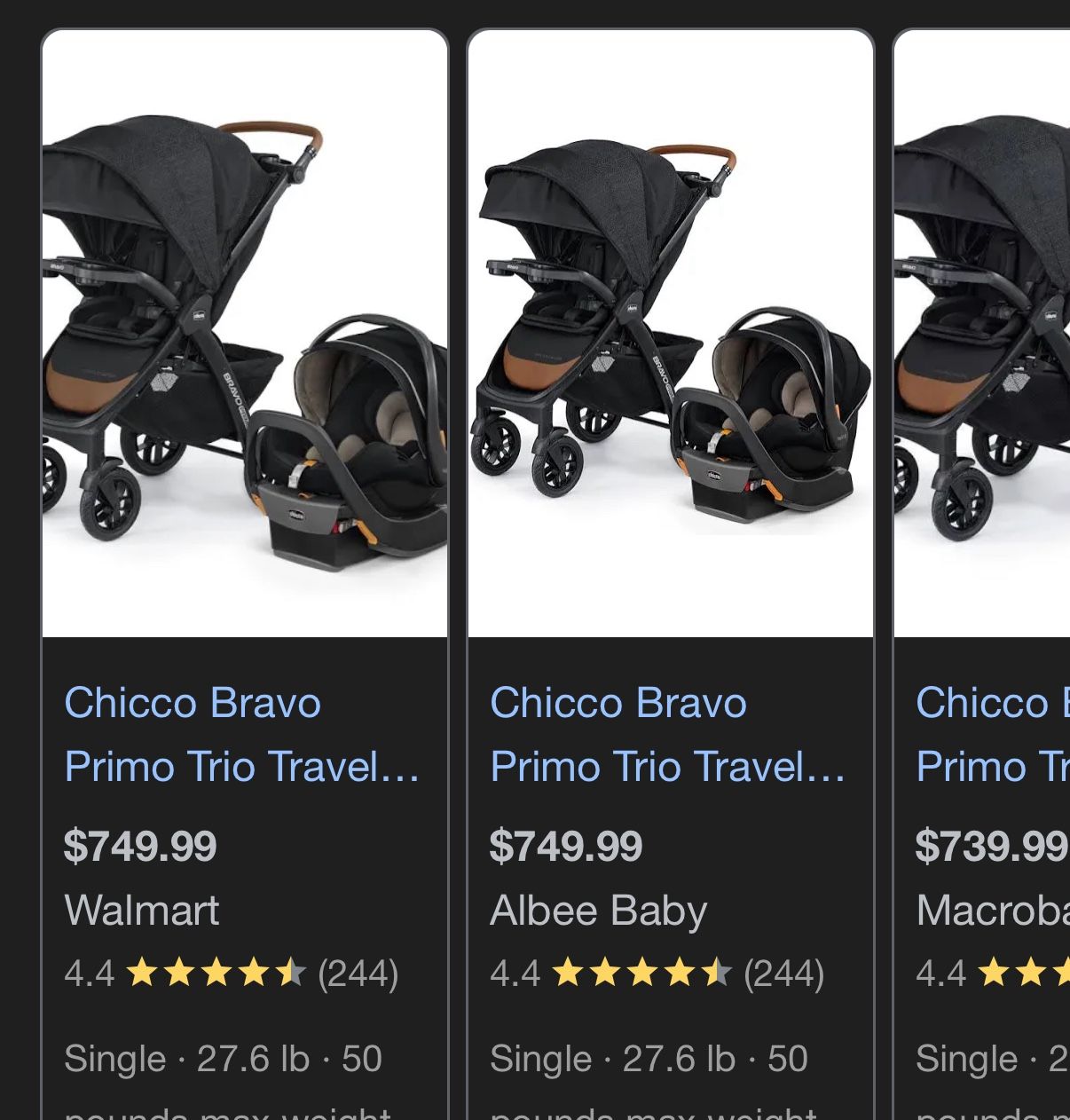 Chicco Bravo Primo Trio Travel System And Diaper Bag