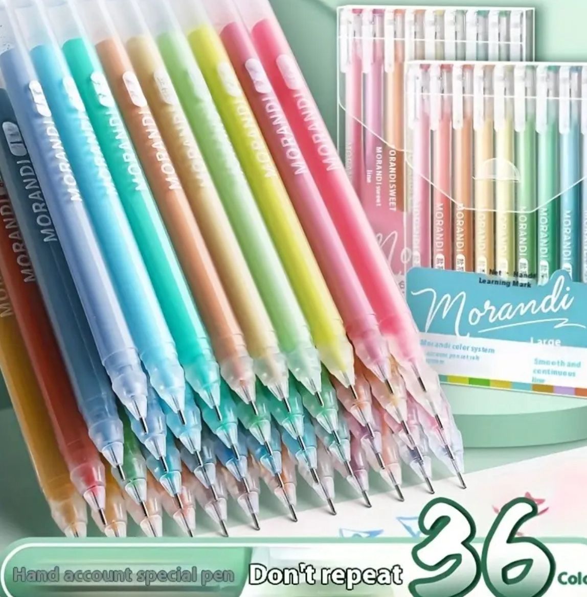 42 Acrylic Gel Pens, Morandi Series + Free 6 Neon Dopamine Series!