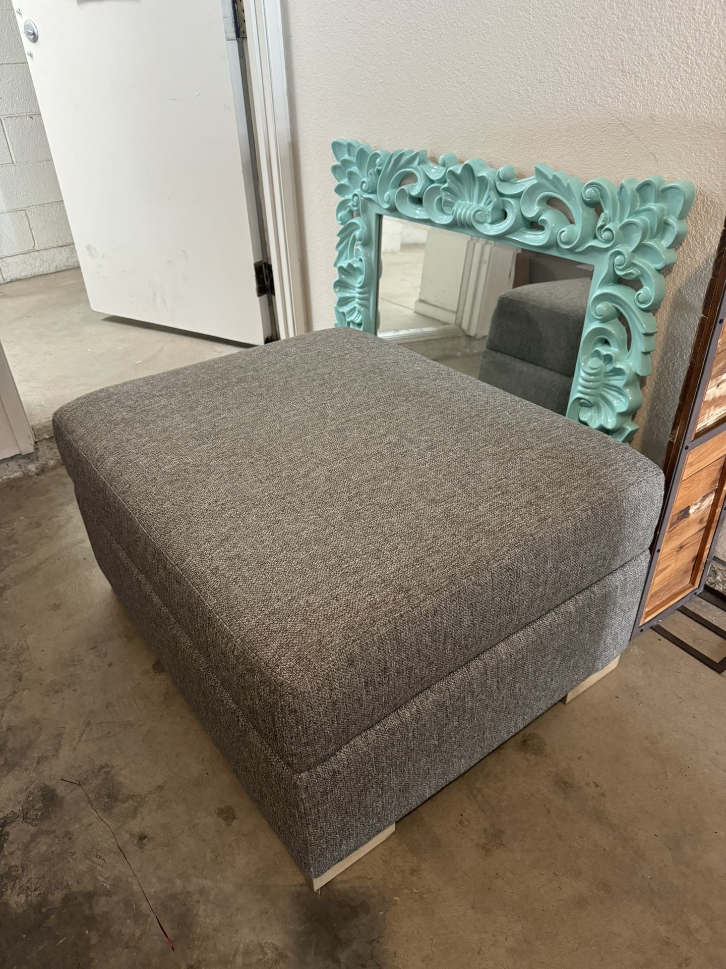 Gray Ottoman w/ Storage
