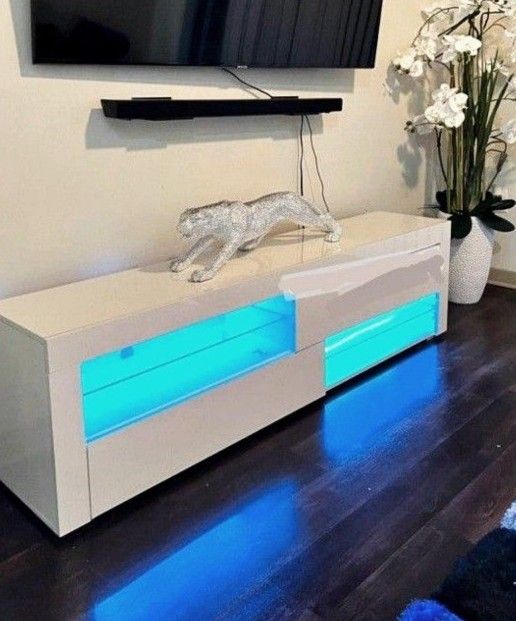 Brand new high Gloss TV stand/ TV console with L.E.D lights// Finance Available $49 down.