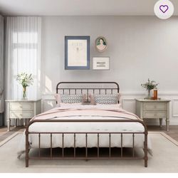 Full Bed frame, mattress, And Mattress Topper