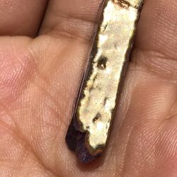 Gold Amethyst Gemstone Pendant