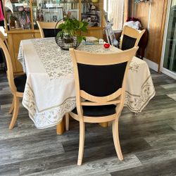 Table With 4 Chairs And China 