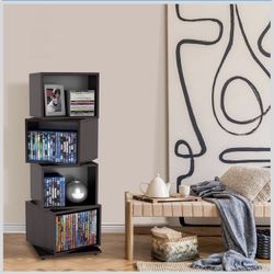 Atlantic 4 Tier Rotating Cube Book Case  Espresso