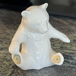 BEAUTIFUL LENOX "CHINA JEWELS" BEAR FIGURINE - FINE PORCELAIN - MINT CONDITION