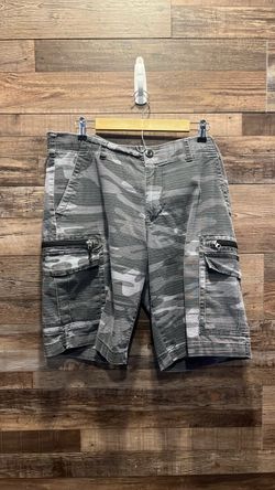 Gray Camo Cargo Shorts