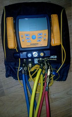 Fieldpiece SM480V 4-port SMAN Refrigerant Manifold With Micron Gauge Yellow Gauges (New)