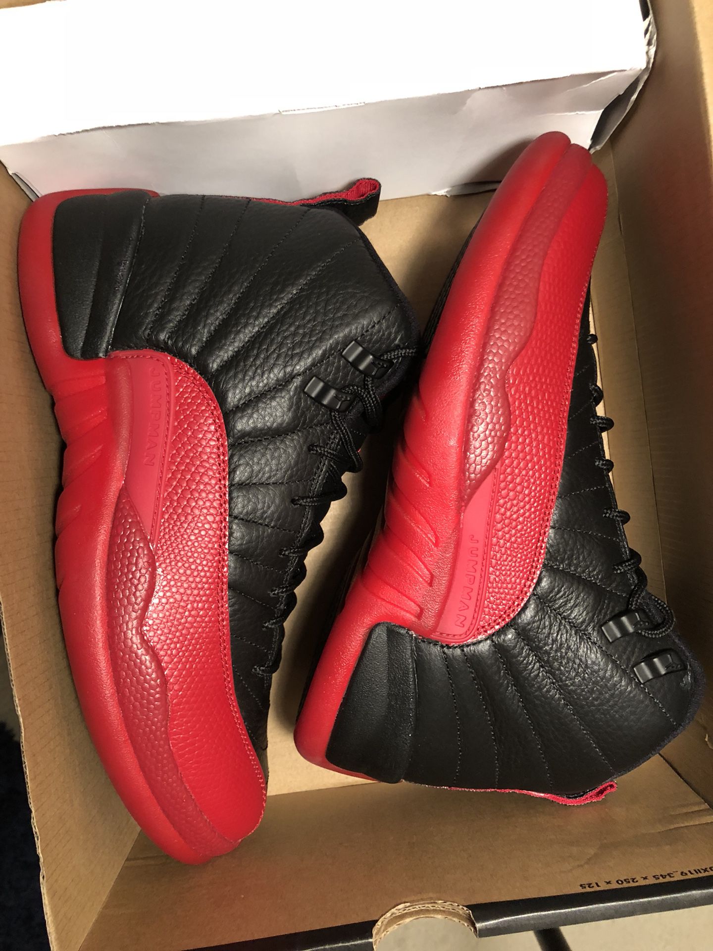 JORDAN 12 FLU GAME BLACK RED BRED 2016 SIZE 8 BRAND NEW AUTHENTIC
