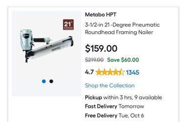 Metabo HPT 21-Degree Pneumatic Framing Nailer