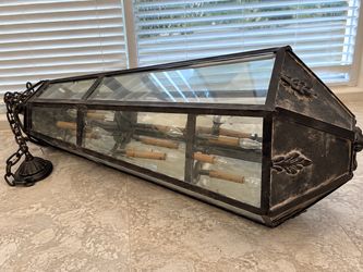 Oversized Handmade Metal & Glass Chandelier