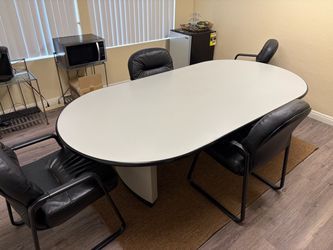 Oval Conference Table with 4 Chairs