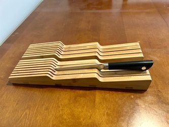 Bamboo In-Drawer Knife Organizer