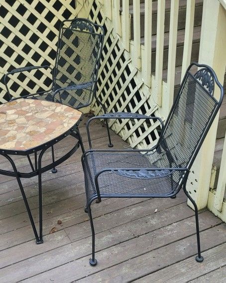 3pc Vintage Wrought Iron Patio Set