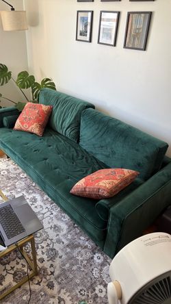 Green Couch + 2 Pillows