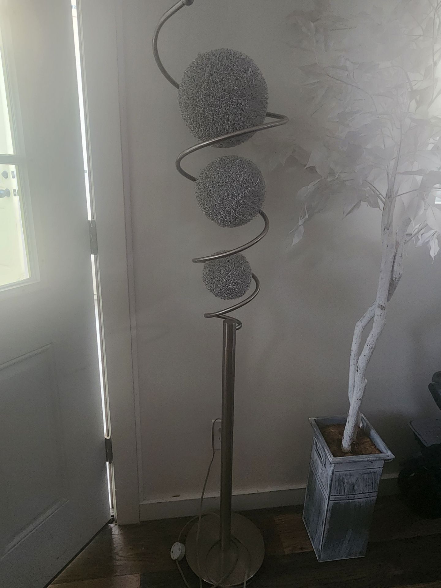 Silver lamp with circles