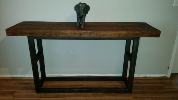 Pottery Barn Griffin Reclaimed Wood Long Console Table For Sale In