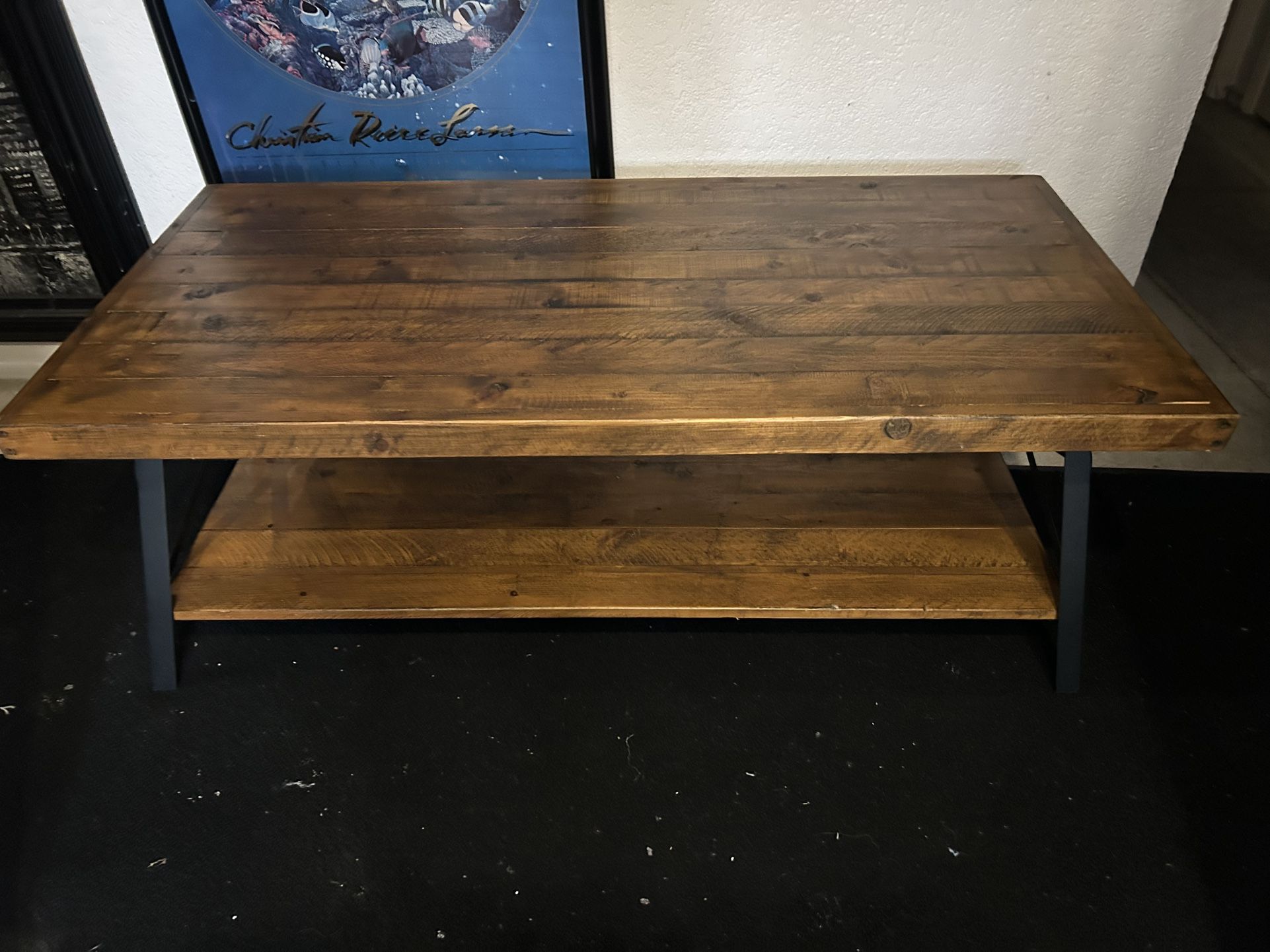 QUALITY LIKE NEW SOLD WOOD/IRON COFFEE TABLE SAVE A BUNDLE