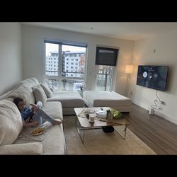 Title  Ashley furniture sectional + ottoman $300