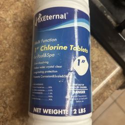 Chlorine Tabs 1 Inch 2 Pound Container For Pool