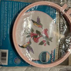 Dimensions Counted Cross Stitch Complete Kit 6” Hummingbird & Flowers