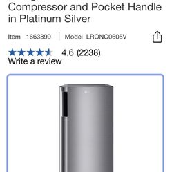 NEW Refrigerator LG - 6 Cu Ft