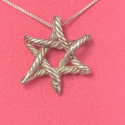 Star of David pendant fantasy jewelry Freeform rope design used chain sold separately 