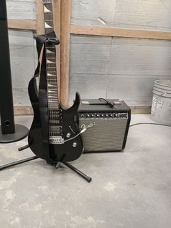 Electric guitar and amp