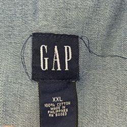 vintage medium-wash denim bib overalls from Gap