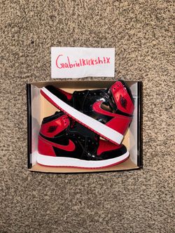 Jordan 1 Retro High Patent Bred Size 5Y